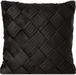 Sametové povlečení na polštář SONIA s efektním proplétáním v černé barvě 45x45cm