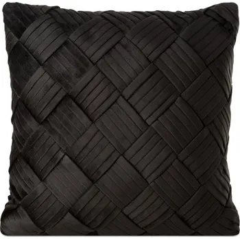 Povlečení Sametové povlečení na polštář SONIA s efektním proplétáním v černé barvě 45x45cm