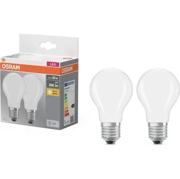 Osvětlení 2x LED žárovka LED A60 E27 6.5W = 60W 806lm 2700K Teplá 300° BASE Osram