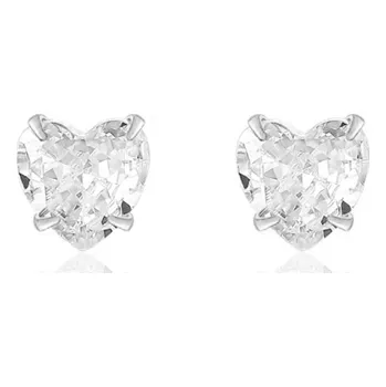 Náušnice Náušnice zirkonová srdíčka 4 mm stříbro