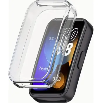 Příslušenství k chytrým hodinkám Silikonový kryt pro Huawei 8, 9 a 10 - Transparentní