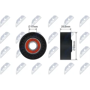 Napínací kladka, žebrovaný klínový řemen NTY RNK-ME-053