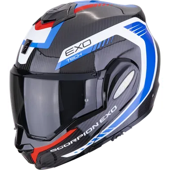 Helma na motorku Scorpion exo-tech evo carbon cosy černo/modro/červená xs