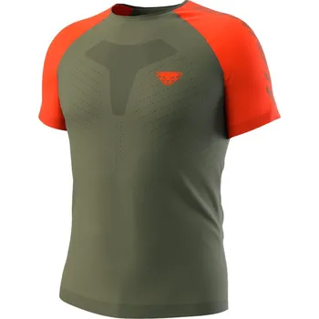 Pánská móda Triko Dynafit Ultra 3 S-Tech S/S TEE thyme 2025 Barva: zelená / oranžová, Velikost: L / XL