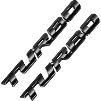 samolepka 2x Samolepka 3D TURBO, barva chrom/černá (Samolepící dekor - nálepka na auto)