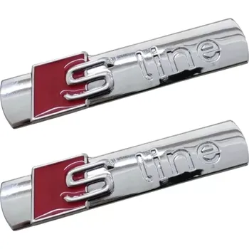 samolepka 2x Samolepka 3D S Line, barva chrom lesklý (Samolepící dekor - nálepka na auto)