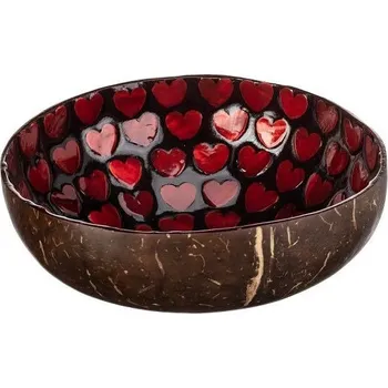 Kokosová miska s červenými srdíčky