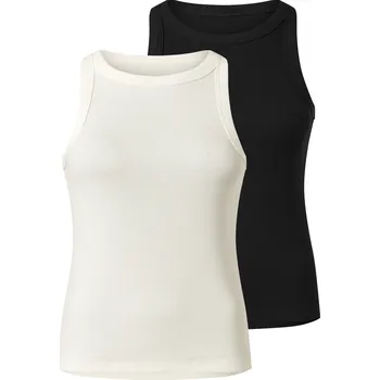 esmara® Dámský vroubkovaný top, 2 kusy (černá/bílá, M(40/42))