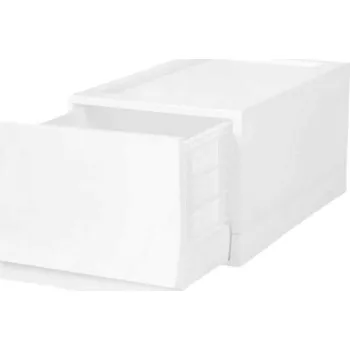 Úložný box Modulární úložný box Wave Junior Snow bez koleček 43,4 x 27,2 x 22 cm, úzký - 1 šuplík, bílá