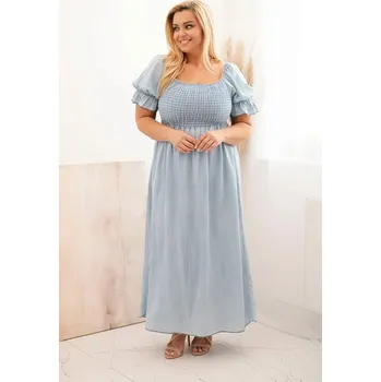 Dámské šaty Šaty nabíraný dekolt světle modré Velikost: UNI: M - XL