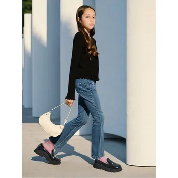 Dívčí oblečení Sinsay - Dívčí jeans kalhoty flare - modrá - 882ET-05J - 882ET-05J-140