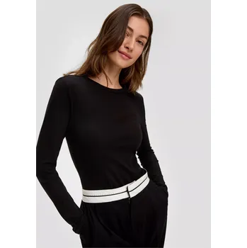 Oblečení a móda Q/S s.Oliver dámské triko s dlouhým rukávem černé Velikost: XS