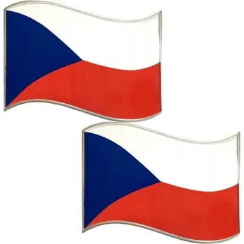 Samolepicí dekorace na vozidlo Samolepka 3D Česká Republika vlajka, barva chrom/modrá/červená - vhodná na auto, motorku, na nábytek, na sešit