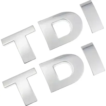 Samolepicí dekorace na vozidlo 2x Samolepka 3D TDI, barva chrom (Samolepící dekor - nálepka na auto)