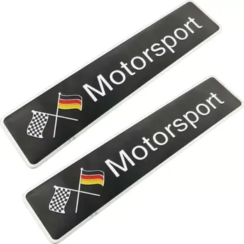 Samolepicí dekorace na vozidlo 2x Samolepka 3D Motorsport, barva chrom/černá (Samolepící dekor - nálepka na auto)