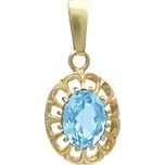 Leru Zlatý přívěs s akvamarínem