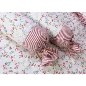 Povlak na dekorativní polštářek Podpěrová s.r.o. Povlak na váleček VIVIENE / RŮŽOVÝ PROUŽEK Velikost: Povlak na válec BAVLNA N