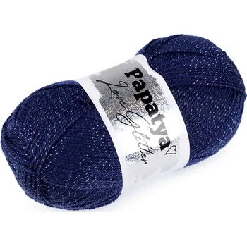 Příze Pletací příze Papatya Love Glitter 100 g modrá tmavá 1 ks