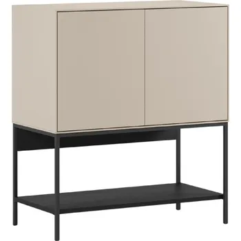 Komoda Marckeric Krémově-černá lakovaná komoda Amira 80 x 40 cm