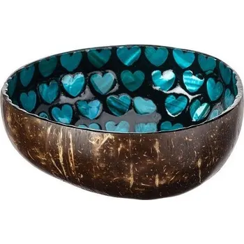 Kokosová miska s modrými srdíčky