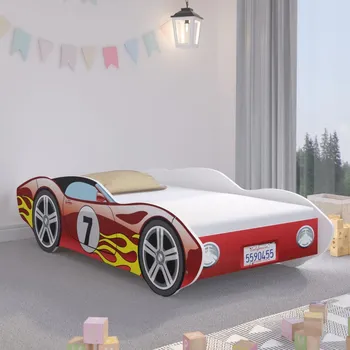 Dětská postel Krásná dětská postel 160 x 80 cm ve stylu červeného závodního auta