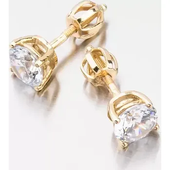 Náušnice Dámské náušnice žluté zlato 585 zirkon s 1x 663P-120621