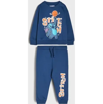 Chlapecká mikina Sinsay - Bavlněná pletená souprava Stitch - námořnická modrá - 604EM-59X - 604EM-59X-80