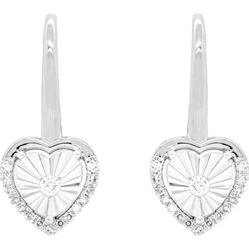 Náušnice Náušnice z bílého zlata ve tvaru srdce s diamanty ES1381541B