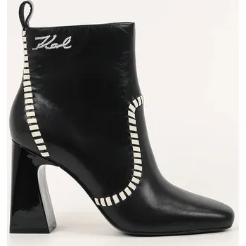 Dámské kozačky Kožené kotníkové boty Karl Lagerfeld ASTRA NOVA dámské, černá barva, na podpatku, KL33142 KL33142.000 99X, EUR 37