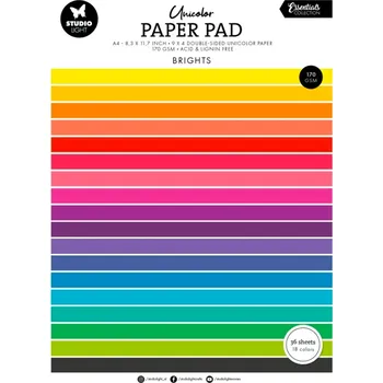 Studio Light Blok barevných papírů Studio Light, A4, 36 l. - zářivé barvy
