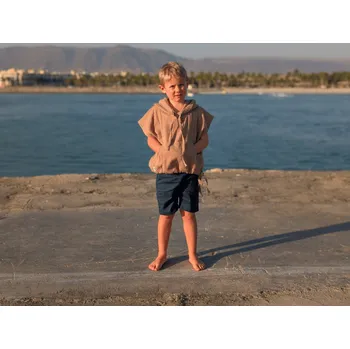 Chlapecké kraťasy Nelly Dětské kraťasy ze 100% lnu - tm. modré velikost: 158