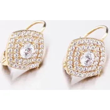 Náušnice Dámské náušnice žluté zlato 585 zirkon 663P-120225