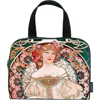 Dámská cestovní taška se zipem Reverie Alfons Mucha, 24x18x7 cm