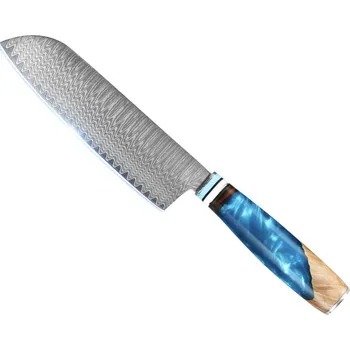 Kuchyňský nůž Santoku Damaškový Nůž 17,5 cm – 67 Vrstev Oceli, Kuchyňský