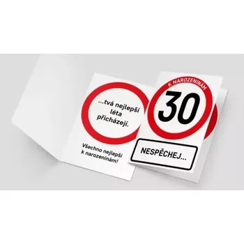 ALBI Přání k narozeninám - dopravní značka 30