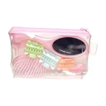 kartáč na vlasy PROFILINE Dívčí souprava na vlasy Hřeben + kartáč + zrcátko + 6x skřipec + Etue