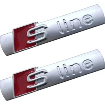 samolepka 2x Samolepka 3D S Line, barva chrom matný (Samolepící dekor - nálepka na auto)