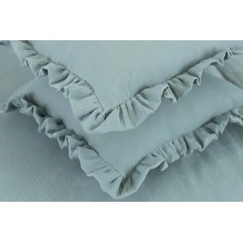 Povlečení Podpěrová s.r.o. Mušelínový povlak s kanýrem ŠALVĚJOVĚ ZELENÝ Velikost: Bavlněný povlak s kanýrem 70x90 cm N