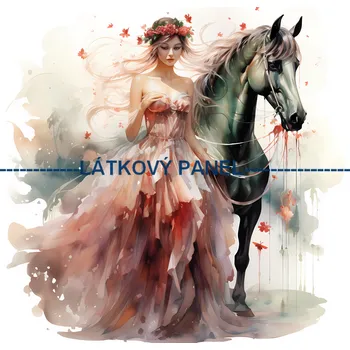 Látkový panel - Kůň - KON - 69 Velikost: 20x20cm, Materiál: Kočárkovina