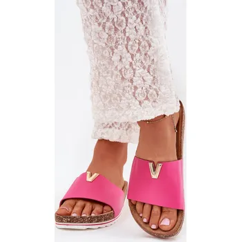 Dámské pantofle Dámské pantofle na korkové platformě s ozdobným detailem Vessira Barva: Růžová, Velikost: 39
