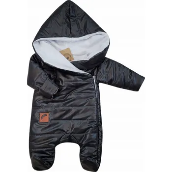 Kojenecká kombinéza Zyzio&Zuzia Zimní kombinéza s bundou pro miminko, zateplená, černá, velikost 62