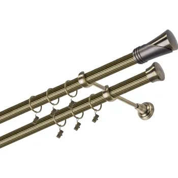 Garnýž kovová 180 cm dvouřadá - dvojitá 25/25 rýhovaná Duncan Mosaz