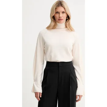 Dámský svetr Vlněný svetr Fracomina dámský, oranžová barva, s golfem, FR25WT7013K47301 24X, vel. XL