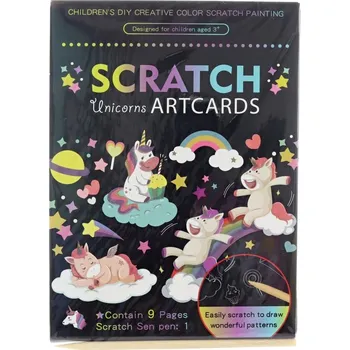 omalovánky Vyškrabovací obrázky jednorožec