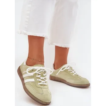 Dámské tenisky Nízké Kožené Sneakery Dámské Ismina Barva: Zelená, Velikost: 41