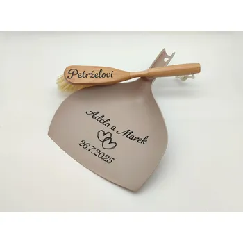 Svatební smetáček s lopatkou D- decor - béžová