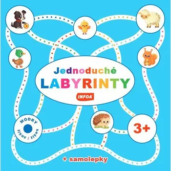 Bystrá hlava Jednoduché labyrinty - modrý sešit / zošit + samolepka