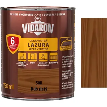 lazura Vidaron silnovrstvá lazura super vydatná S08 Dub zlatý 0,75l