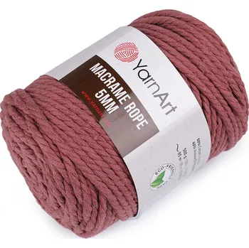 Pletací příze Macrame Rope Ø5 mm 500 g rozčesávací starorůžová 1 ks