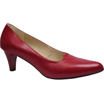 Dámské lodičky Vycházková obuv-lodičky, De-Plus, šíře G 1/2, červená: Červená Hladká kůže 28 42 G 1/2 - lehce rozšířená (18603-18603)
